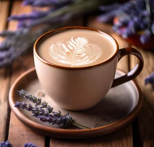 A warm London Fog tea latte in a cozy ceramic mug